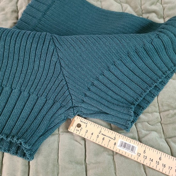 Free People FP Beach Rib Knit Trez Set Mock Neck Sweater Pull-on Shorts Green S - Picture 13 of 14